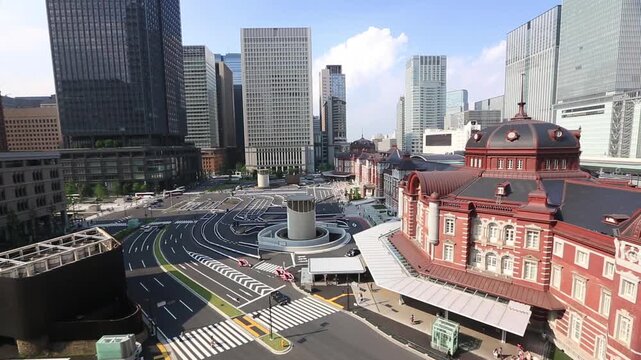 kitte 丸の内屋上から見た東京駅と駅前