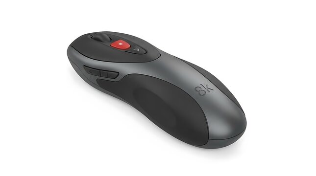 Wireless computer mouse and laser presentation remote control.