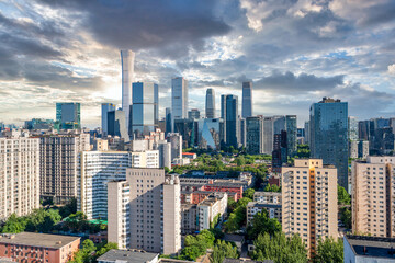 Fototapeta premium A rapidly changing metropolis: The skyline of Beijing's CBD