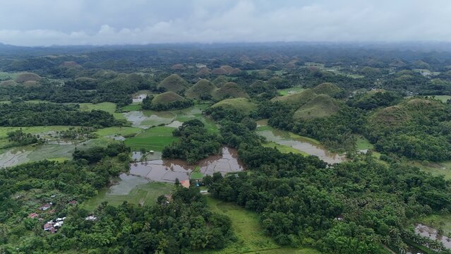 Aerial View of the Chocolate Hills in Bohol
