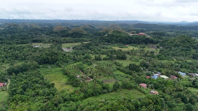 Aerial View of the Chocolate Hills in Bohol
