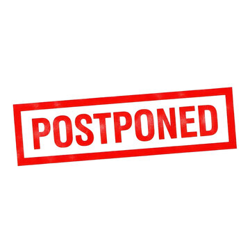 Red stamp indicating an event or task has been postponed