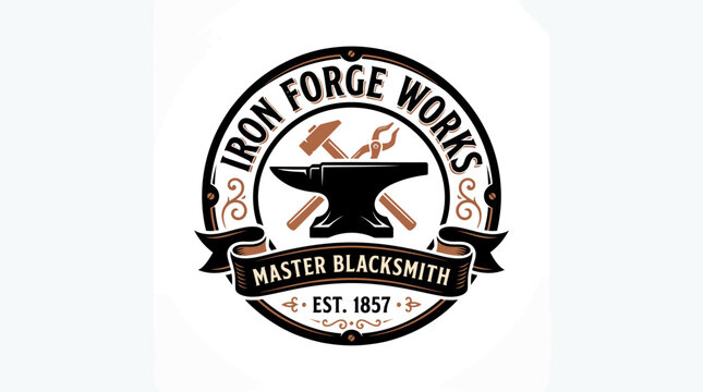 Iron Forge Works vintage logo Master Blacksmith Heritage 