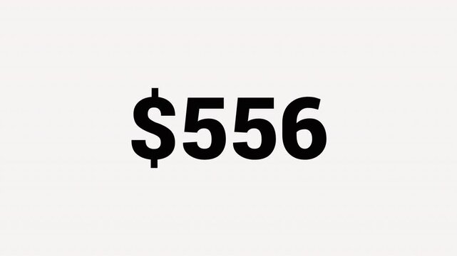 Increase counting numbers with dollar sign 0 to 1000.amount money counter animation with alpha channel in 4k.Concept of money and currency.