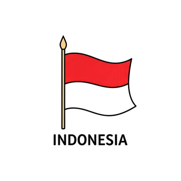 Indonesia independence day 17 august 1945 vector flag illustration
