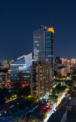 Obraz premium Soho Jiasheng Center, a mixed-use commercial and residential building complex in Beijing, China.