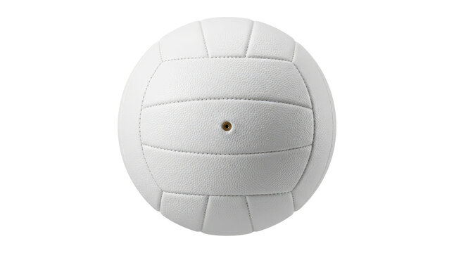 Volleyball with textured surface and stitched panels isolated on transparent background beach sports ball sphere round