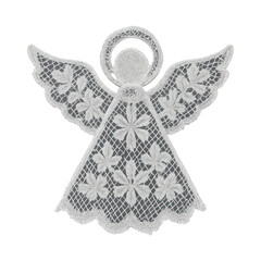 Naklejka premium PNG Intricate lace angel design.