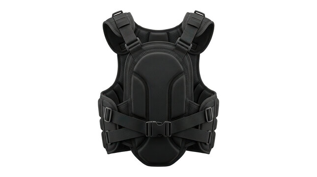 Sports body protector back with adjustable straps and buckles on transparent background armor protective gear equipment