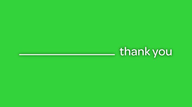 Simple thank you text message on a bright green background screen.