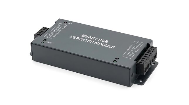 Smart RGB repeater module electronic hardware box.