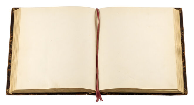 Open vintage book with blank aged pages