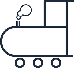 Slate Navy Train Engine Icon Isolated on Transparent Background PNG Railway Vector Symbol © House of Designs