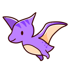 cute pterodactyl dinosaurs ilustration © Deviana