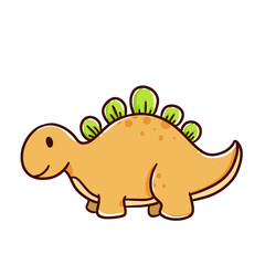 cute stegosaurus dinosaurs ilustration © Deviana