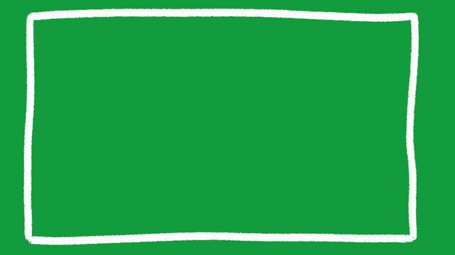 Hand Drawn White Outer Border Frame Animated Shape on Green Screen