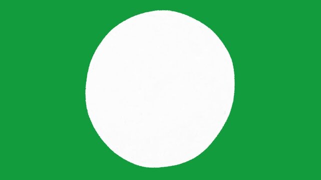 Hand Drawn White Circle Animated Shape Overlay on Green Screen