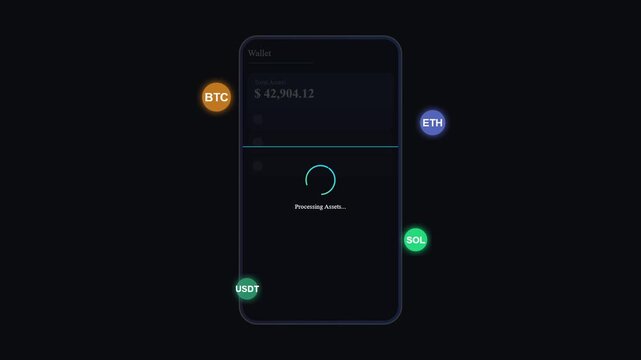 Smartphone screen displaying digital cryptocurrency wallet application with balance