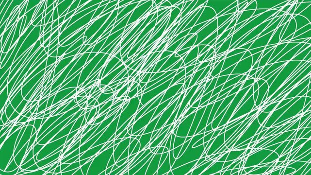 Hand Drawn White Line Scribble Animated Overlay Effect on Green Screen