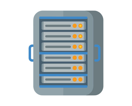 Flat minimalist server rack icon