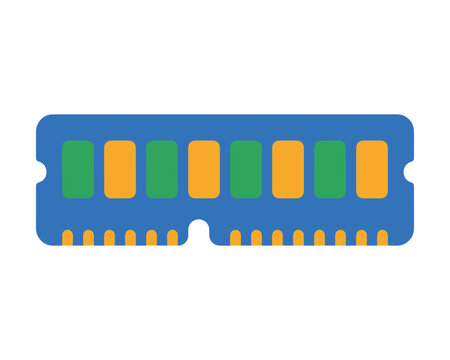 Flat design RAM memory hardware icon