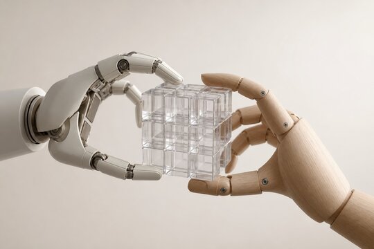 Human centered ai collaboration technology concept with copy space for versatile commercial design