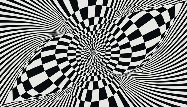 Abstract Checkerboard and Radial Pattern Distortion