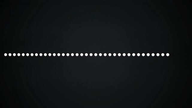 Material logo display, black background dot particle animation