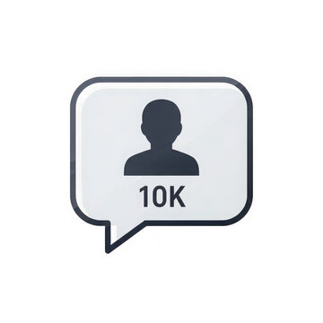 Social media follower count speech bubble icon isolated on transparent background