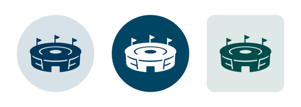 Modern football stadium icon representing sports arena competition and championship events