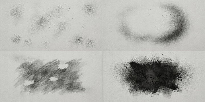 Charcoal pencil tip breaks on textured paper creating dust and fine particles. Artist draws with graphite on white surface. Macro view of art creation.
