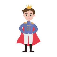Handsome Prince Character in Royal Uniform Vector