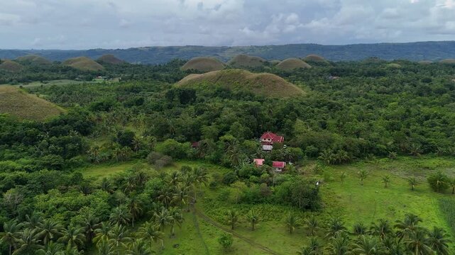 Aerial View of the Chocolate Hills in Bohol