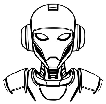 techno robot vector