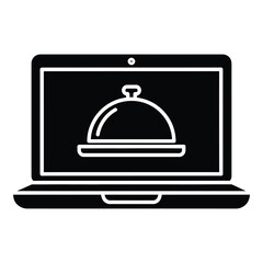 Fototapeta premium Laptop Computer Icon Showing Food Delivery Service