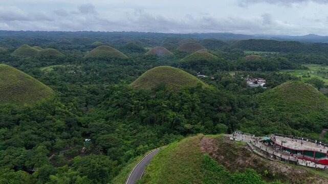 Aerial View of the Chocolate Hills in Bohol