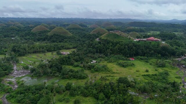 Aerial View of the Chocolate Hills in Bohol