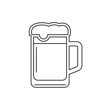 Beer Mug Illustration with Foam Top
