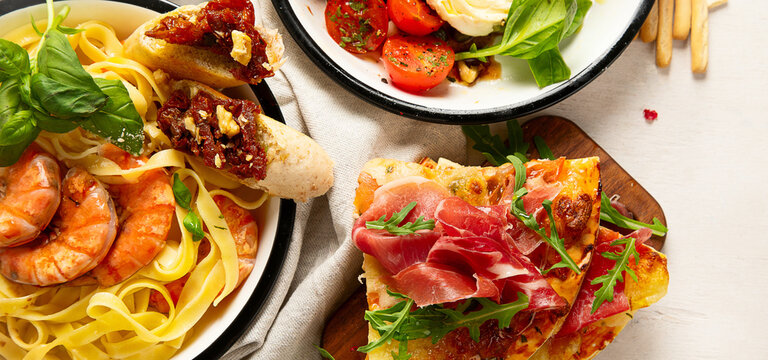 Concepts of Italian food. Italian cuisine