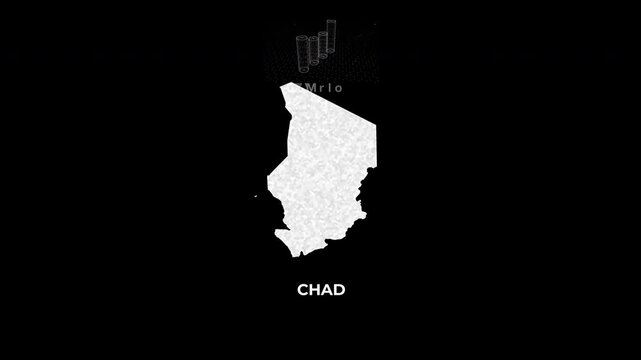 Chad technology map with animated charts, graphs, statistics, and analytics showcasing economy, infrastructure, innovation, population, trade, energy, and national development