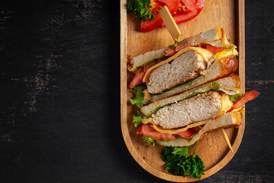Overhead View of Homemade Chicken Sandwich