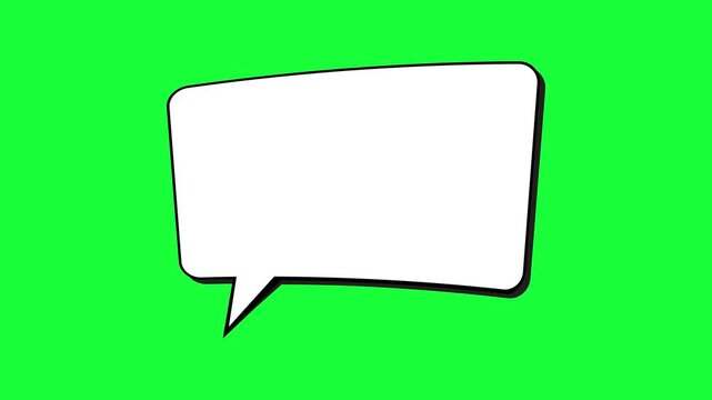 Blank white comic book speech bubble on bright green background