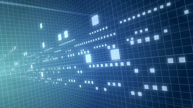 It通信をイメージした交差するデータの流れのループ