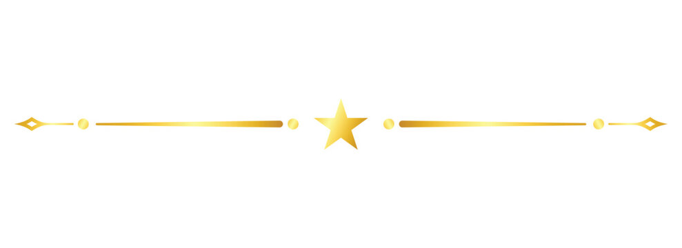 Gold Star Divider with Diamond Ornament Ends