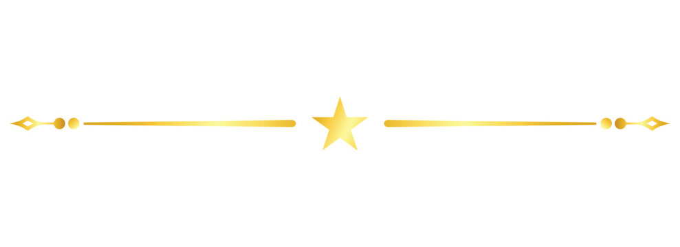 Gold Star Divider with Diamond Dot Ornament Ends