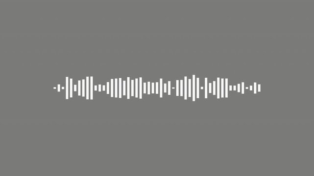 Technology digital signal Audio spectrum. Sound waves meter.  audio waveform, Sound wave isolated sound wave visualization, waveform loop, Digital voice visualization and digital audio .