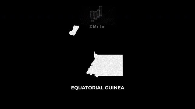 Equatorial Guinea technology map with animated charts, graphs, statistics, and analytics showcasing economy, infrastructure, innovation, population, trade, energy, and national development
