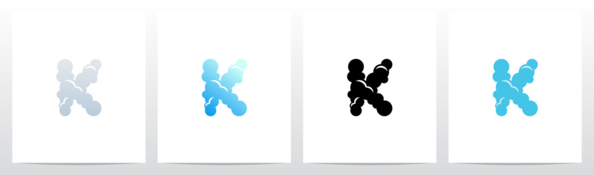 Cloud Smoke Fog Haze Shape Letter Initial Logo Design K