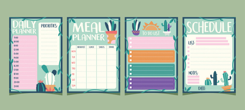 Organized weekly planner with priorities and goals