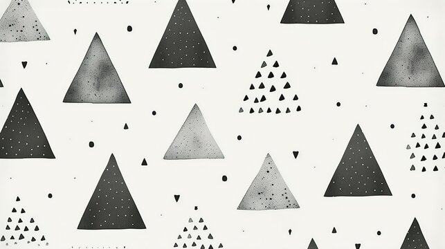 Triangle pattern background. Monochrome geometric wallpaper design.